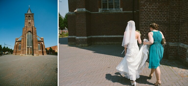 Braut wird zur Kirche begleitet - Sportschloss Velen
